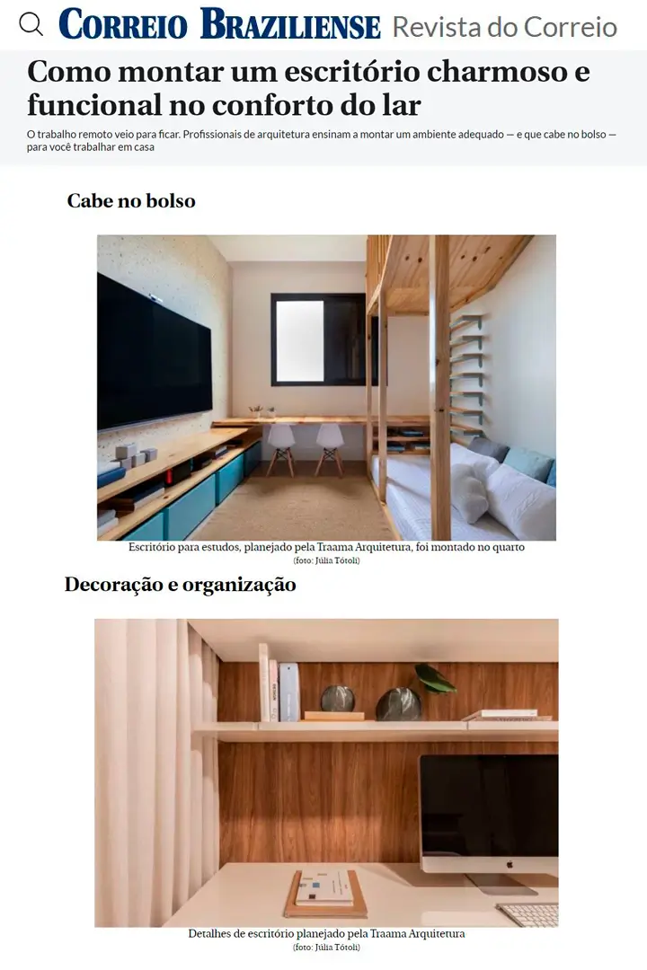 CORREIO BRAZILIENSE | COMO MONTAR ESCRITÓRIO EM CASA